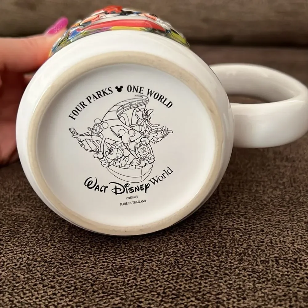 Walt Disney World 3D Four Parks One World Coffee Mug with GRANDMA Handle
